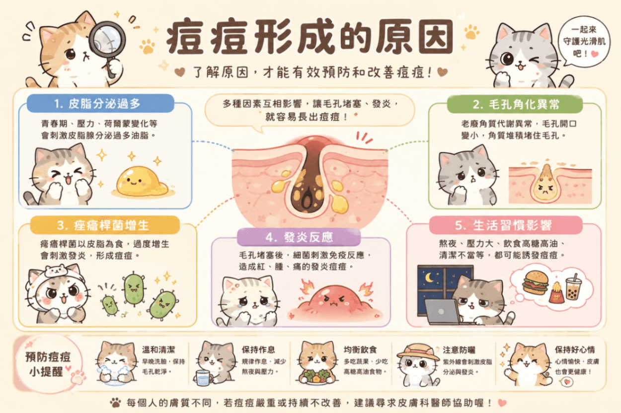 痘痘形成原因研究